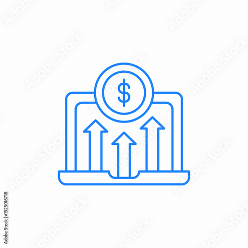 online income growth icon sign vector