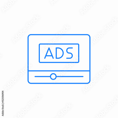 online video ads icon sign vector