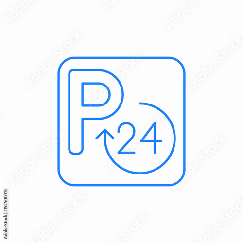 park ride sign 24hours icon sign vector