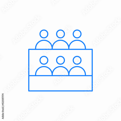 people group rows icon sign vector