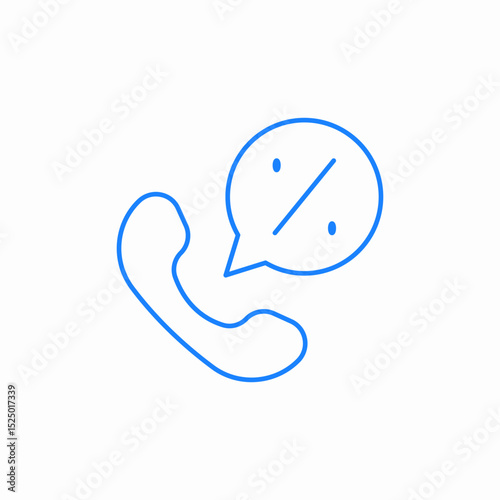 phone call discount icon sign vector
