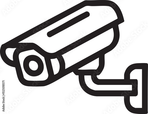 Black Cctv Surveillance Camera Icon Isolated On White Background Symbol Of Security Monitoring Protection Safety Watch And Observation