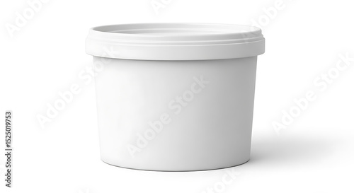 White Plastic Container Mockup on White Background