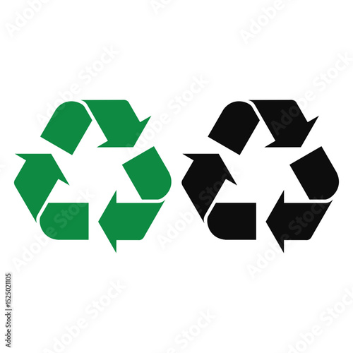 Recycle Green and Black icon.
