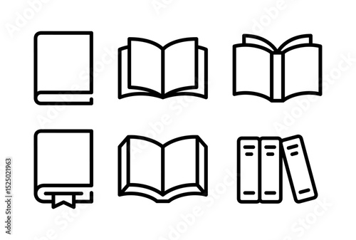vector collection of book icons. symbols, signs