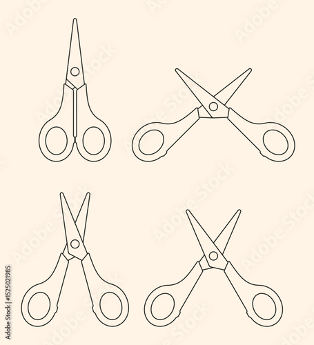 line vector of a pair of scissors