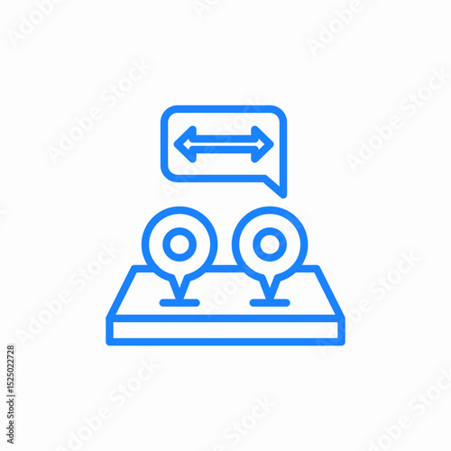 distance route icon sign vector