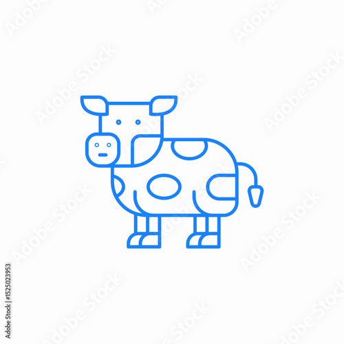 standing cow icon sign vector