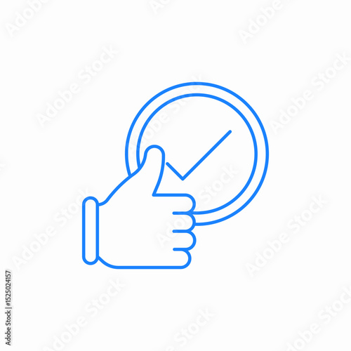 thumbs up check icon sign vector