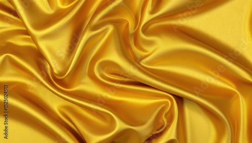 Golden satin fabric drapes in luxurious folds