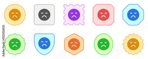 Editable frown, sad expression emoticon vector icon. Part of a big icon set family. Part of a big icon set family. Perfect for web and app interfaces, presentations, infographics, etc