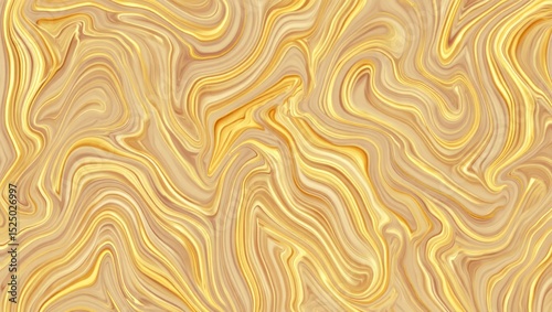 Liquid gold swirls in a mesmerizing beige and yellow abstract pattern