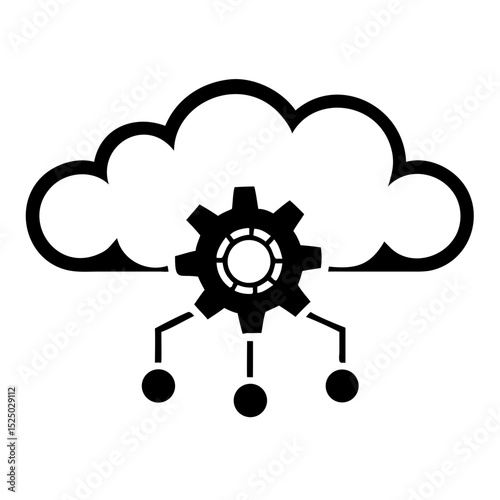 Cloud storage data management system. Secure cloud storage solution for efficient data processing and sharing.  Cloud storage icon symbolizes reliable backup and synchronization.