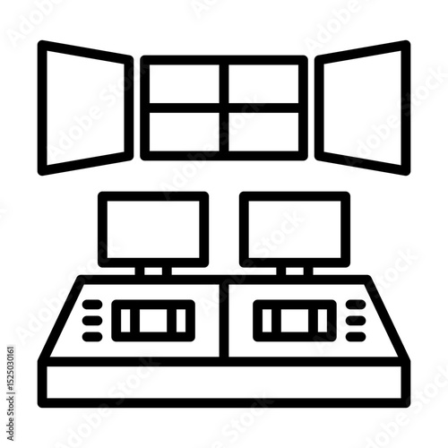 Control Room Operations Monitoring and Central Command Single icon