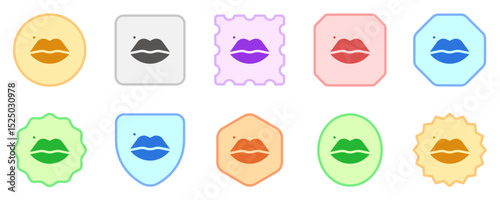 Editable pretty lips vector icon. Cosmetics, makeup, skincare, beauty. Part of a big icon set family. Perfect for web and app interfaces, presentations, infographics, etc
