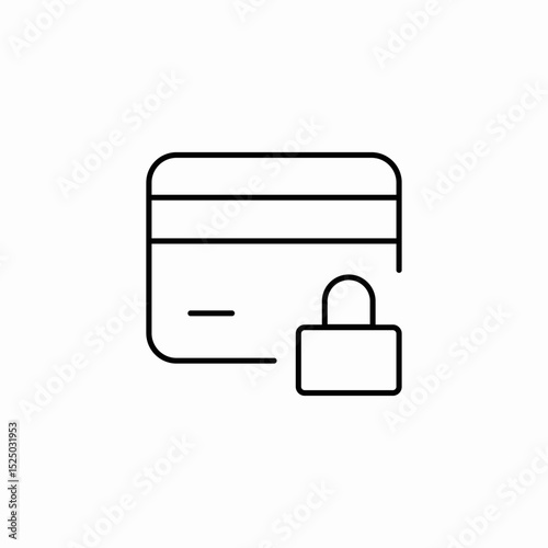 lock card icon sign vector