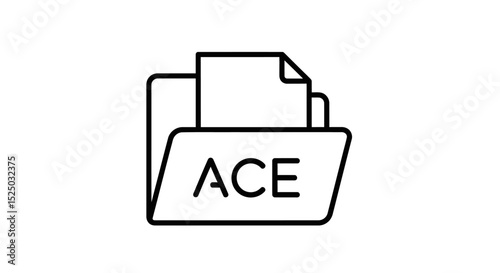 ACE File Icon Vector Illustration of a File Folder with ACE Extension