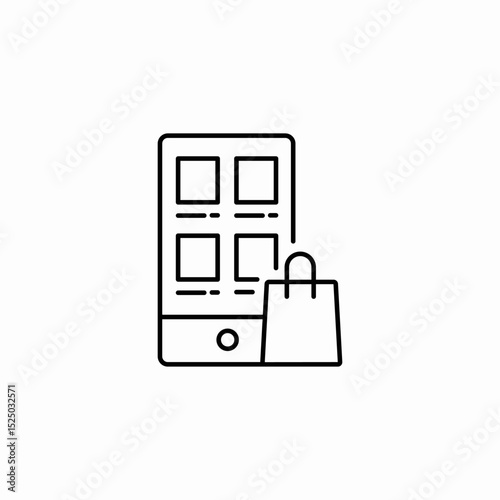 mobile shopping icon sign vector