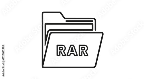 RAR File Format Icon, Symbol, and Graphic Representation
