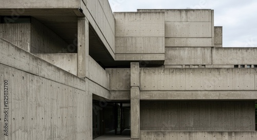 Concrete fortress Modern brutalist architecture exterior view