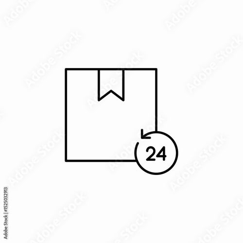 package 24 hours service icon sign vector