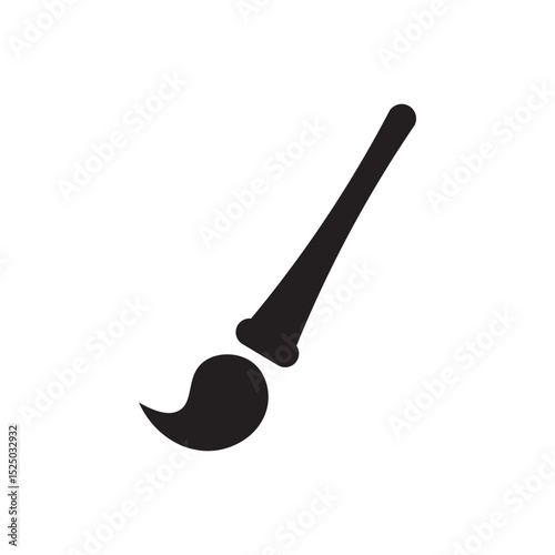 Paint brush silhouette icon vector. Minimal black paint brush for art, painting, or drawing design. 