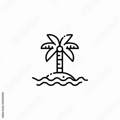 palm island sea icon sign vector