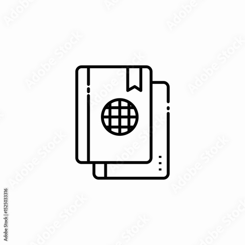 passport visa icon sign vector