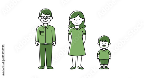Happy Family Illustration Parents and Child Vector Graphic