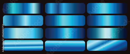 blue gradients, blue metallic. blue swatches collection, Vector set of blue metallic gradients, set blue gradients metallic gradients.eps8