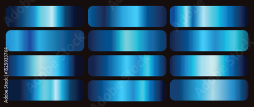blue gradients, blue metallic. blue swatches collection , set blue gradients metallic gradients, Vector set of blue metallic gradients.eps8