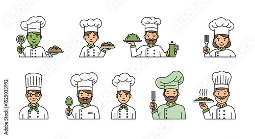Chef Icons A Collection of Line Art Illustrations for Culinary Designs