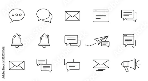 Communication Icons Messaging, Email, Notification & More