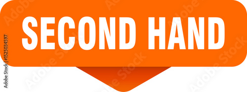 second hand sticker. second hand sign on transparent background
