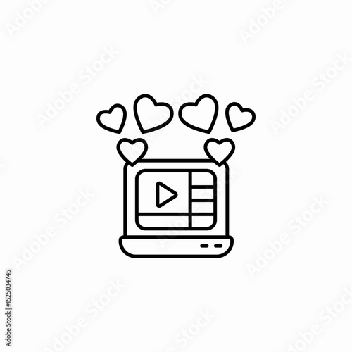 romantic movie icon sign vector
