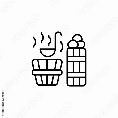 sauna bucket icon sign vector