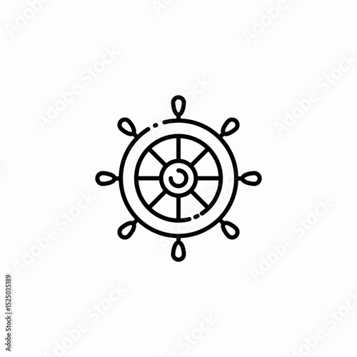 ship helm icon sign vector