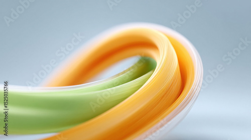 Abstract art with vibrant paper swirls. Perfect for backgrounds, design elements, and conveying fluid concepts. Evokes creativity, harmony,  dynamic movement.
