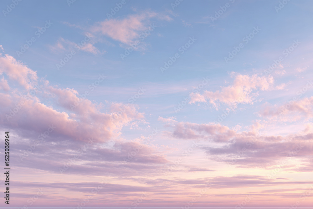 Naklejka premium serene sky gradient featuring soft blue pink and violet hues creating calming atmosphere