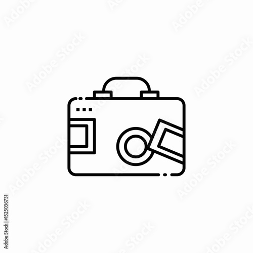 traveller  suitcase inspection icon sign vector