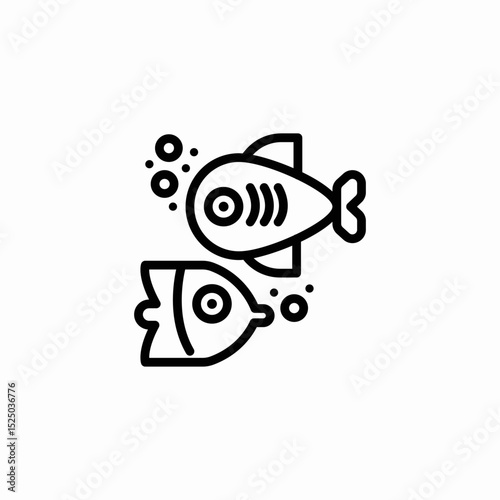 undersea fish icon sign vector