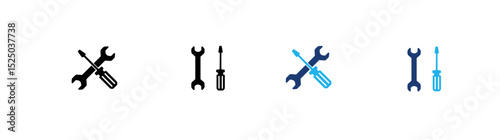 TooRepair tools icon set. tool icon vector. setting icon vector. Wrench and screwdriver. support, Service

