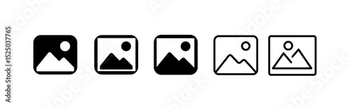 gallery icon icon set, image icon, picture symbol. photo signs. vector illustration
