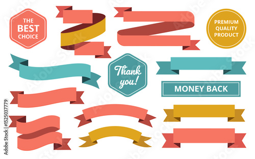 A Collection of Decorative Banner Ribbons Design Elements for Your Projects