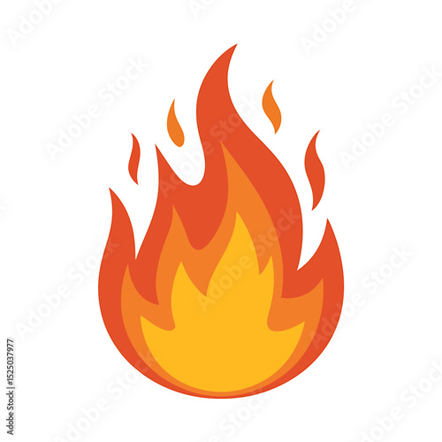 A Stylized Cartoon Illustration of a Flame Fiery Design Element