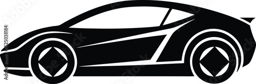 Black sports car vector illustration for fast automobile transportation concept