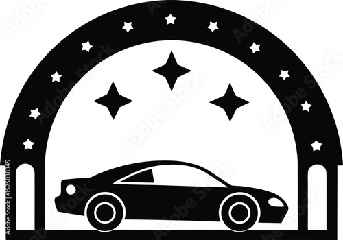 New sport luxury automobile on a fast road