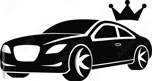 Black luxury sports car silhouette vector illustration for transport design