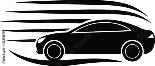 Black classic sports car vector illustration silhouette for luxury auto transportation design