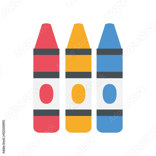 Crayon vector art, crayons clip art, crayon clip art, color crayons clip art, flat design vector illustration, isolated on white background